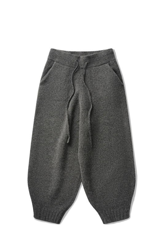 Wool Knit Cuff Pant in Granite Grain