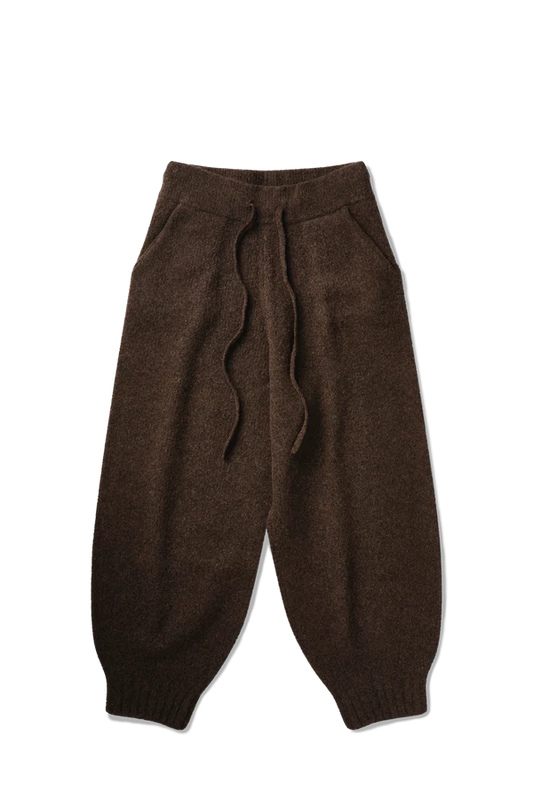 Wool Knit Cuff Pant in Chestnut Grain