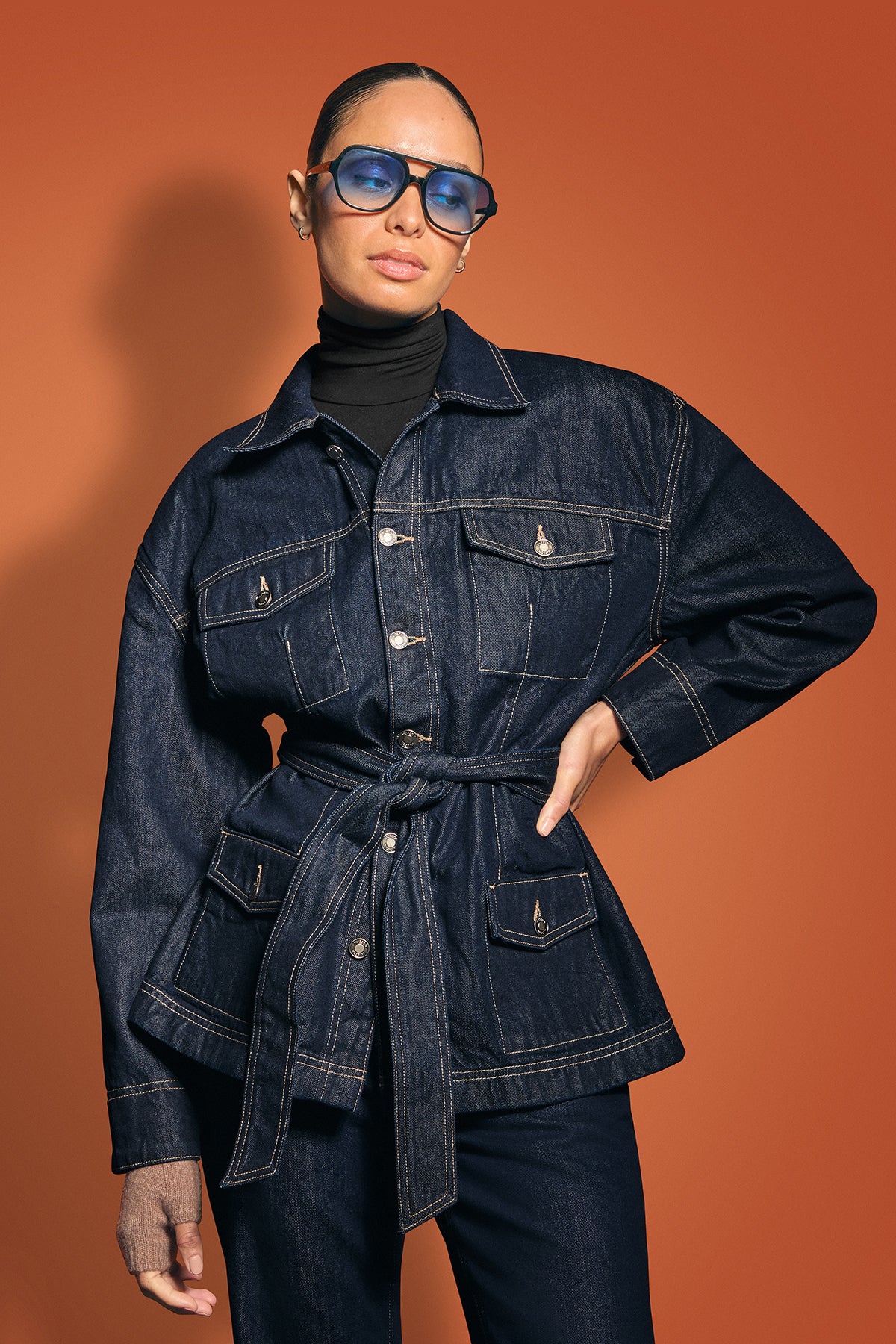 Anya Belted Denim Jacket