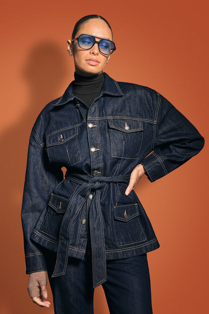 Anya Belted Denim Jacket