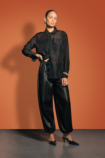 Vegan Leather Balloon Jogger