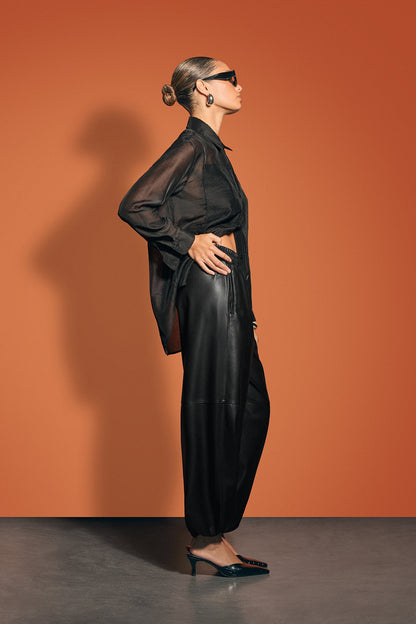 Vegan Leather Balloon Jogger