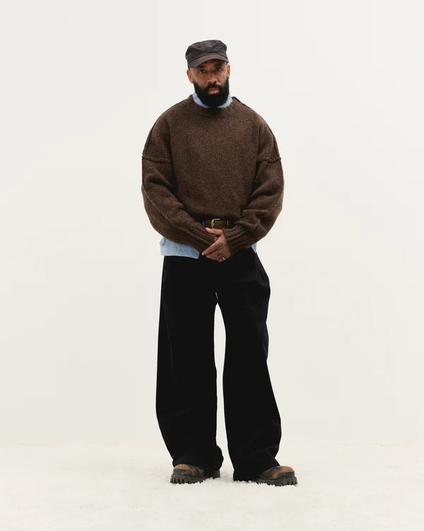 Wool Knit Crewneck in Chestnut Grain