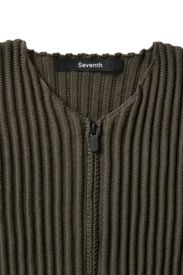 Ribbed Knit Kimono Top in Thyme