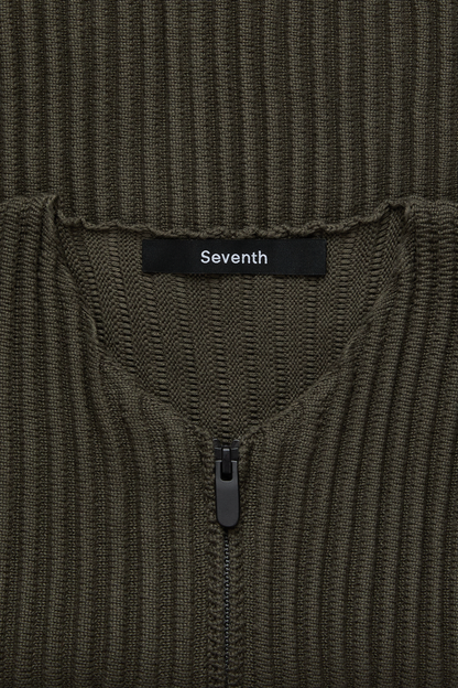 Ribbed Knit Kimono Top in Thyme
