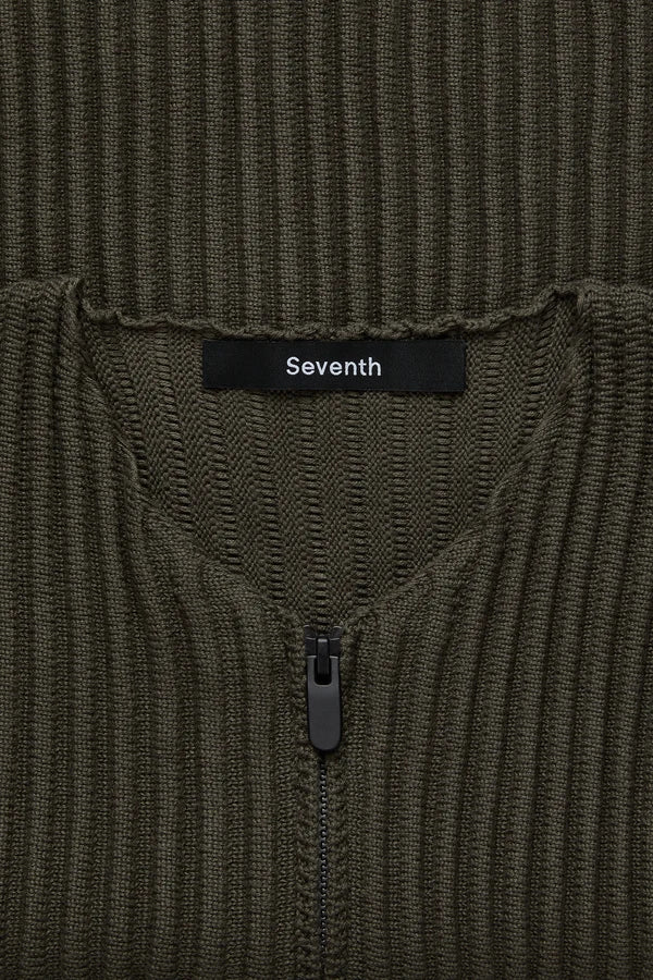 Ribbed Knit Kimono Top in Thyme