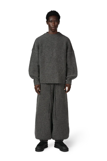 Wool Knit Cuff Pant in Granite Grain