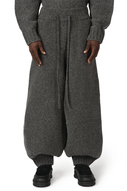 Wool Knit Cuff Pant in Granite Grain