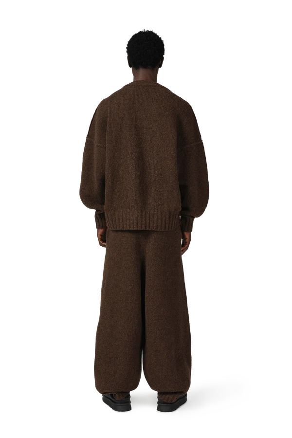 Wool Knit Cuff Pant in Chestnut Grain