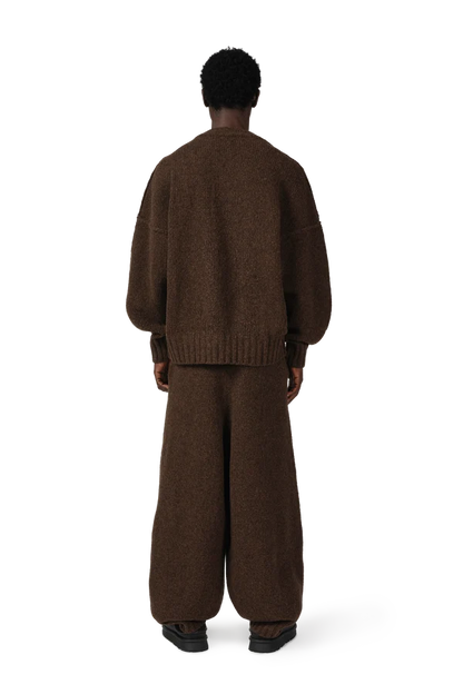 Wool Knit Cuff Pant in Chestnut Grain