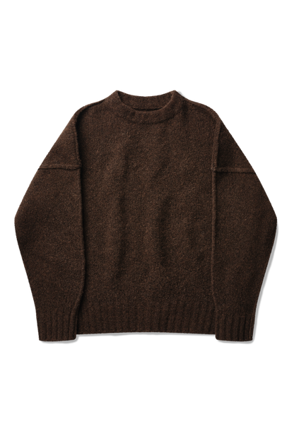 Wool Knit Crewneck in Chestnut Grain