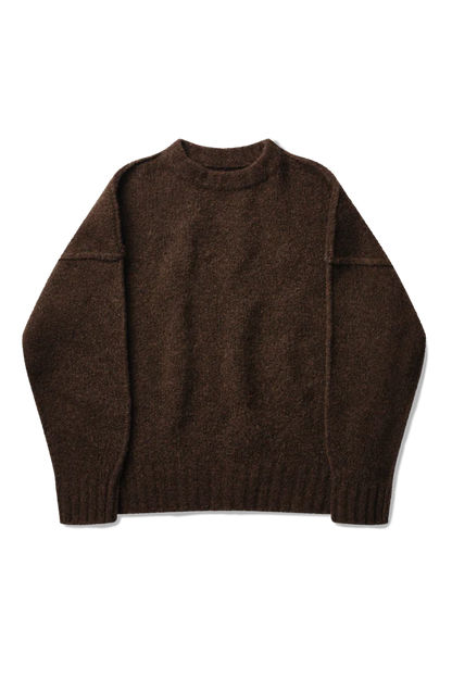 Wool Knit Crewneck in Chestnut Grain