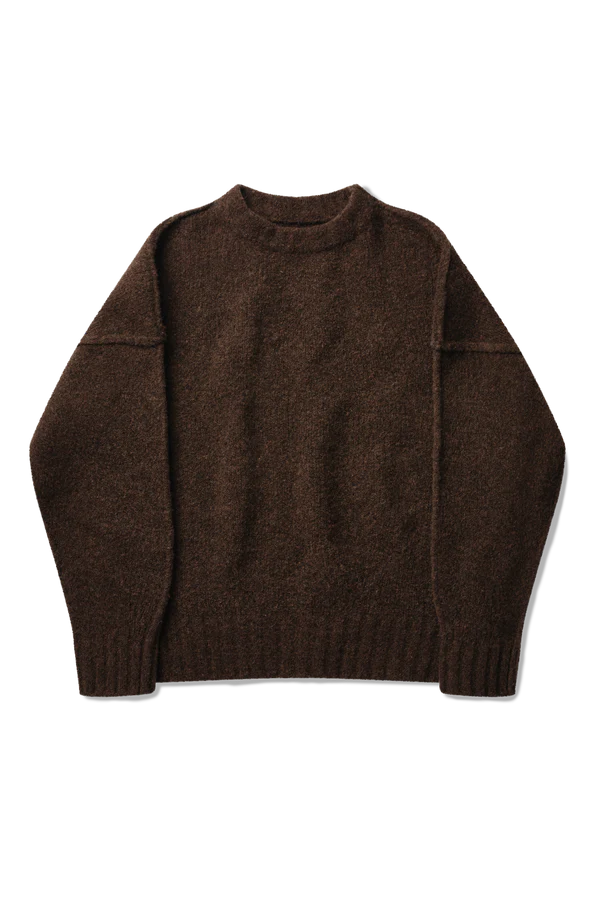 Wool Knit Crewneck in Chestnut Grain