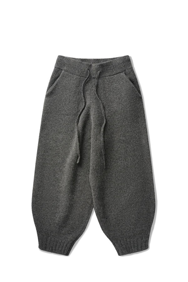 Wool Knit Cuff Pant in Granite Grain