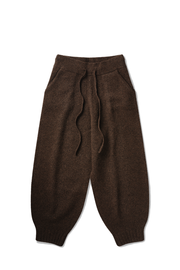 Wool Knit Cuff Pant in Chestnut Grain