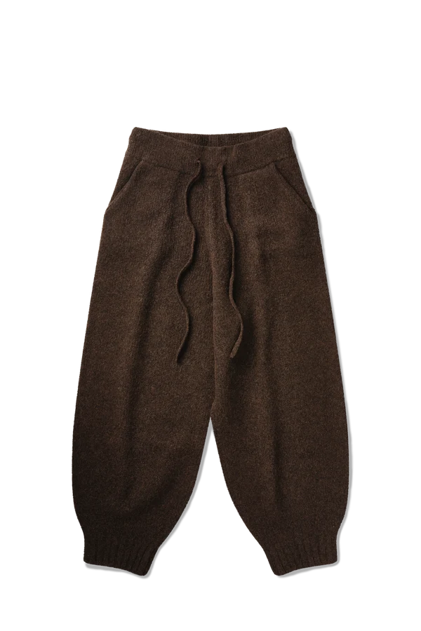 Wool Knit Cuff Pant in Chestnut Grain
