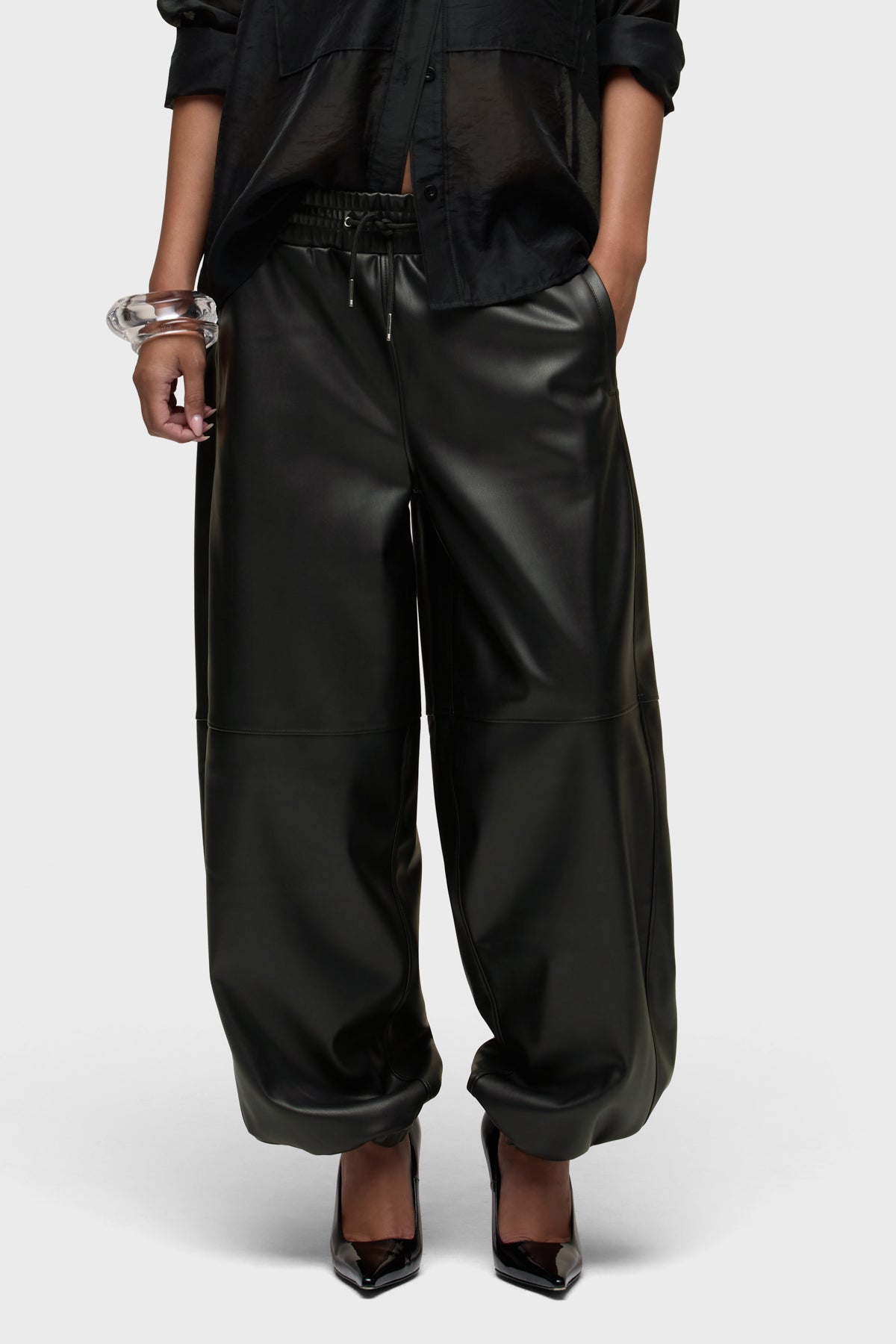 Vegan Leather Balloon Jogger