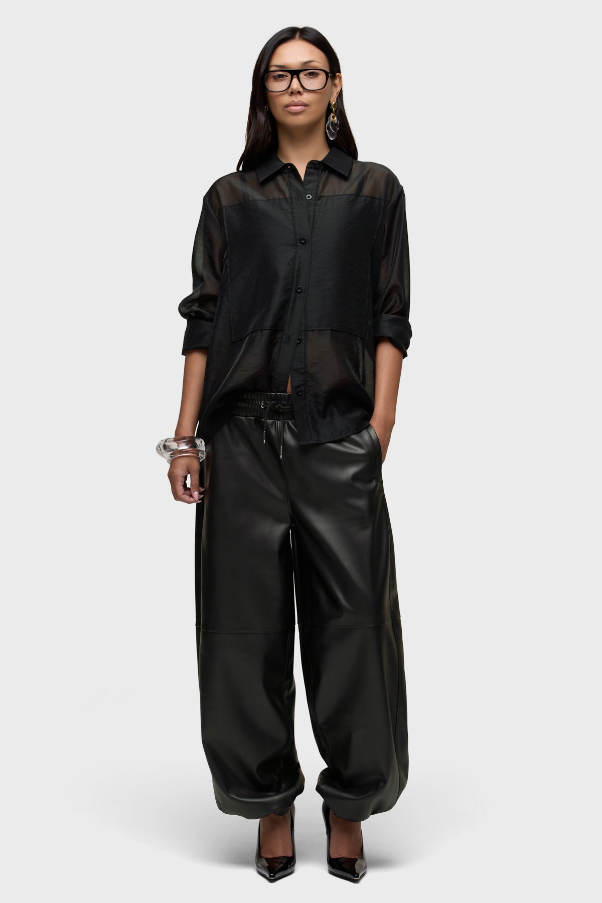 Vegan Leather Balloon Jogger