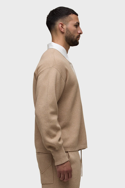 Long Sleeve Contrast Polo