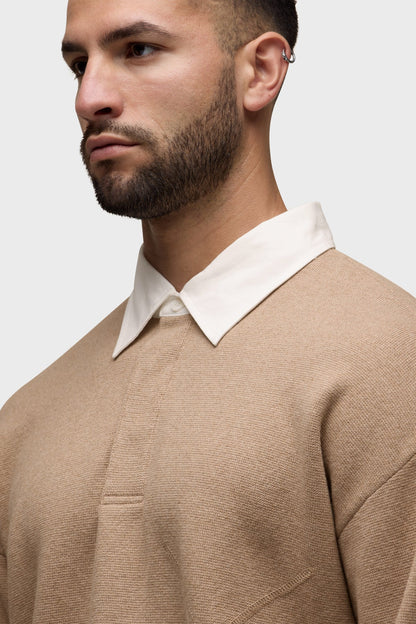 Long Sleeve Contrast Polo